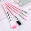 5Pcs Pink Makeup Brush Set Foundation Brush Eye Shadow Brush Eyebrow Comb Blush