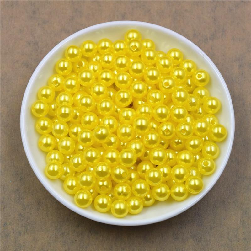 4 6 8 10 12MM mit Loch ABS Imitation Simulierte Perle Lose Perlen Perlen für Schmuckherstellung DIY Zubehör