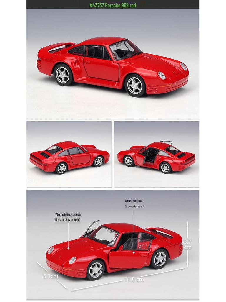 WELLY Porsche 959 1:36 Scale Alloy Pull-Back Car Model