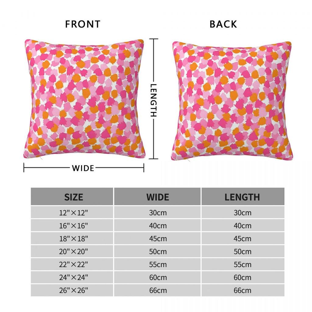 Abstract Hot Pink And Orange Paint Brush Effect Pillowcase Soft Polyester Cushion Cover Decor Pillow Case Cover Home 45X45cm