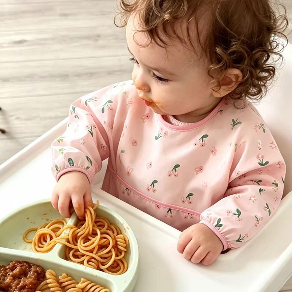 Waterproof Baby Feeding Smock Long Sleeve Full Sleeve Bibs New Toddler Painting Apron  Baby Feeding