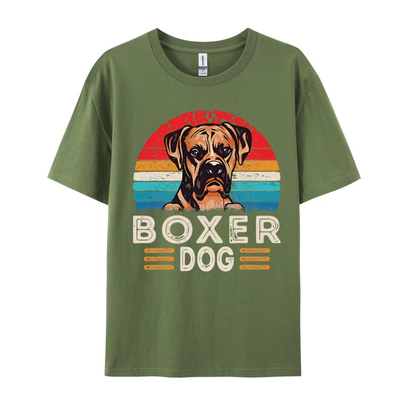 Vintage Boxer Dog Tshirt Dog Owner TShirt Unisexs 100 Cotton Designer TShirts Streetwear Unisex Tee Casual
