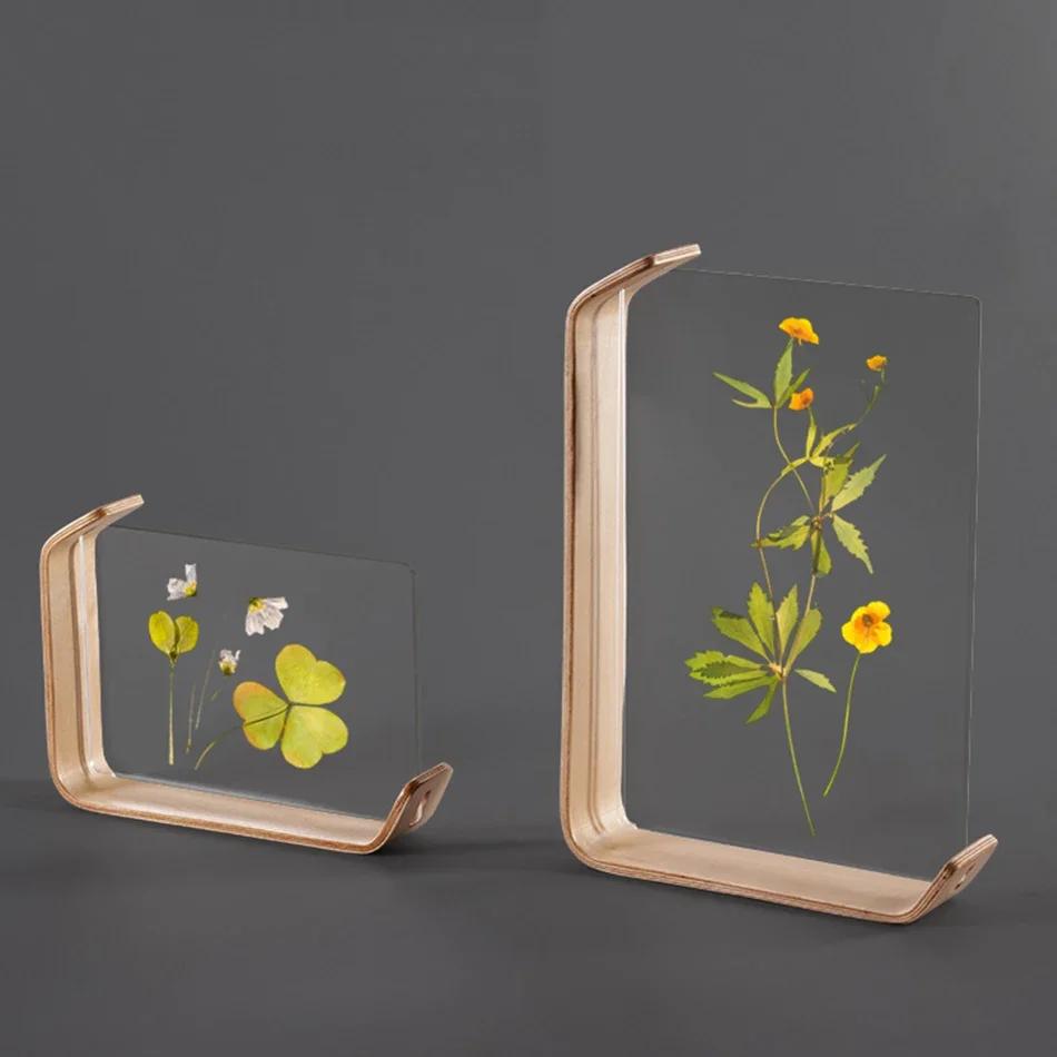 Akryl Trä Fotoram Herbarium Display Kalender DIY Fotoramar För Bröllopsfest Bildram Foto Dekor DROPSHIP