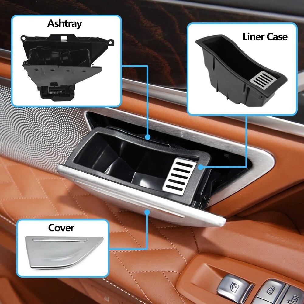 G11 G12 3 Colors Interior Rear Door Ashtray Cover Liner Case Replacement For BMW 7 Series 730Li 740Li 750Li 760Li 2016-2022