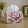 1pc Romantic Botanical Classic Tissue Holder Featuring a Pink Lotus Flower, a Chic Fabric Napkin Storage Solution for The Kitchen, Car, And As a Decor