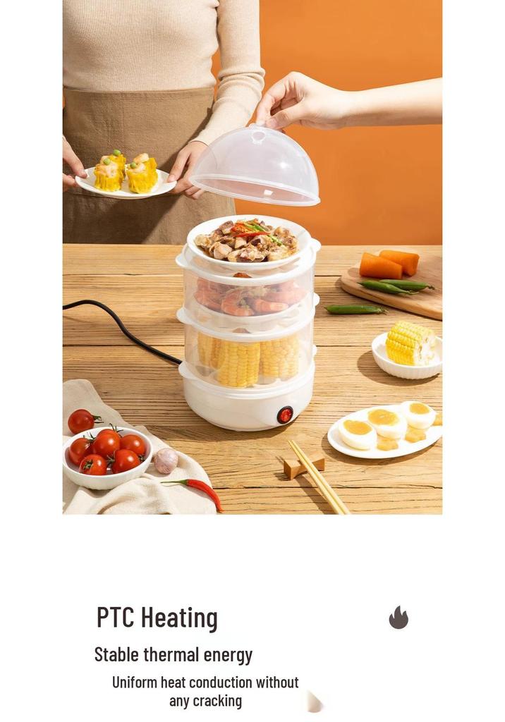 1-Person Multi-Functional Egg Boiler & Steamer with Auto Power-Off