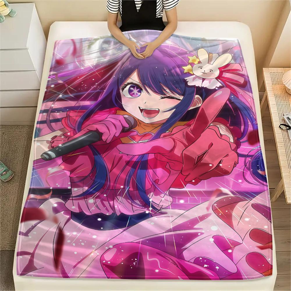 1pz Coperta in Flanella con Stampa Oshi No Ko, Alta Qualità per Tutte le Stagioni, Decorazione per la Casa, Calore e Comfort, Perfetta per Regali di Natale