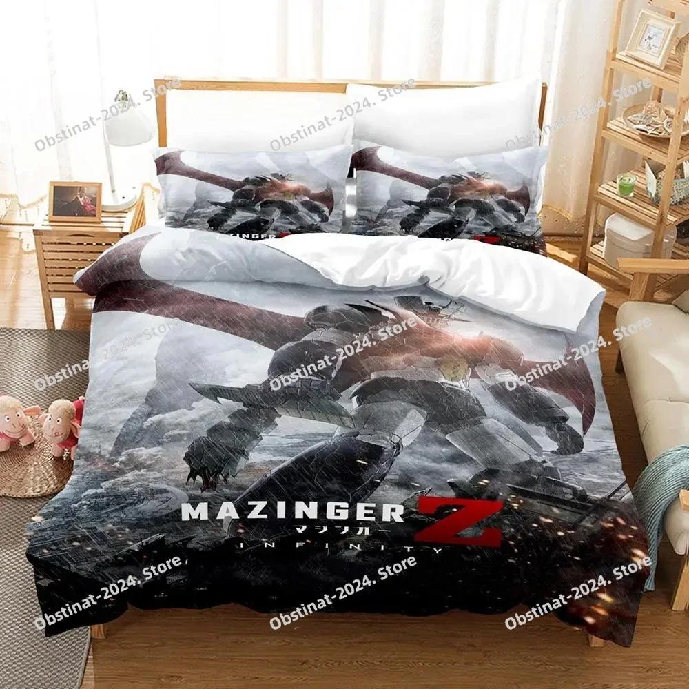 Mazinger Z Bedding Set Printed With Pillowcase Bed Duvet Cover Soft Single Double Queen Super King Size Aldult Kid Bedroom