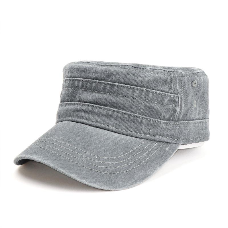 Berretto Militare Retrò Lavato a Tesa Piatta per Uomo e Donna, Design Semplice Usurato, Berretto da Baseball Casual con Visiera ad Becco d'Anatra per Protezione Solare