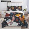 Merry Christmas King Queen Duvet Red Cartoon Santa Car Animals Bedding Set for Children Boy Girl Happy Holiday Theme Quilt Cover
