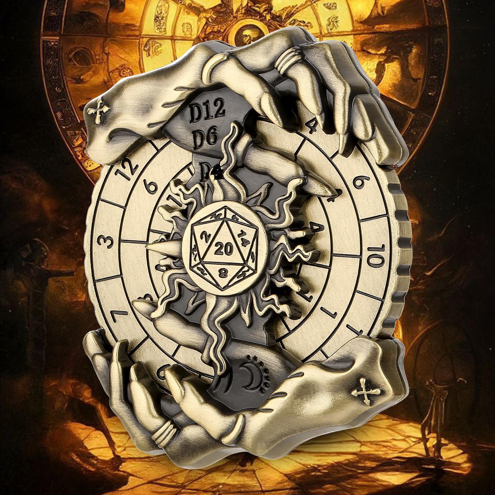 

Креативный Волшебный Ручной Спиннер Кубик Вращающийся Ролик Развлечение Ролевая Игра Игровой Аксессуар бронзовый