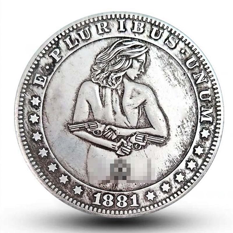 Antique Hobo Coin Sexy Beauty Silver Coin Copper Plated Silver To Make Old Collection Crafts Exquisite Gift