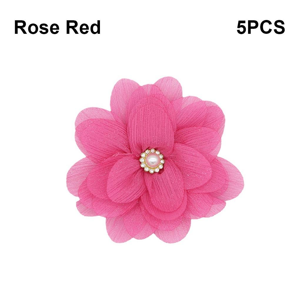 5PCS Chiffon Chiffon Flower Embellishment Handmade Material  Clothes Decoration