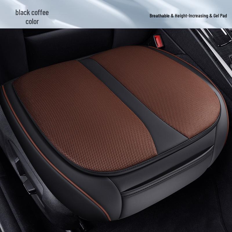 Leather & Gel Car Seat Cushion - Universal, All-Season Fit for MPVs, Sedans, Trucks, SUVs, Off-Road Vehicles