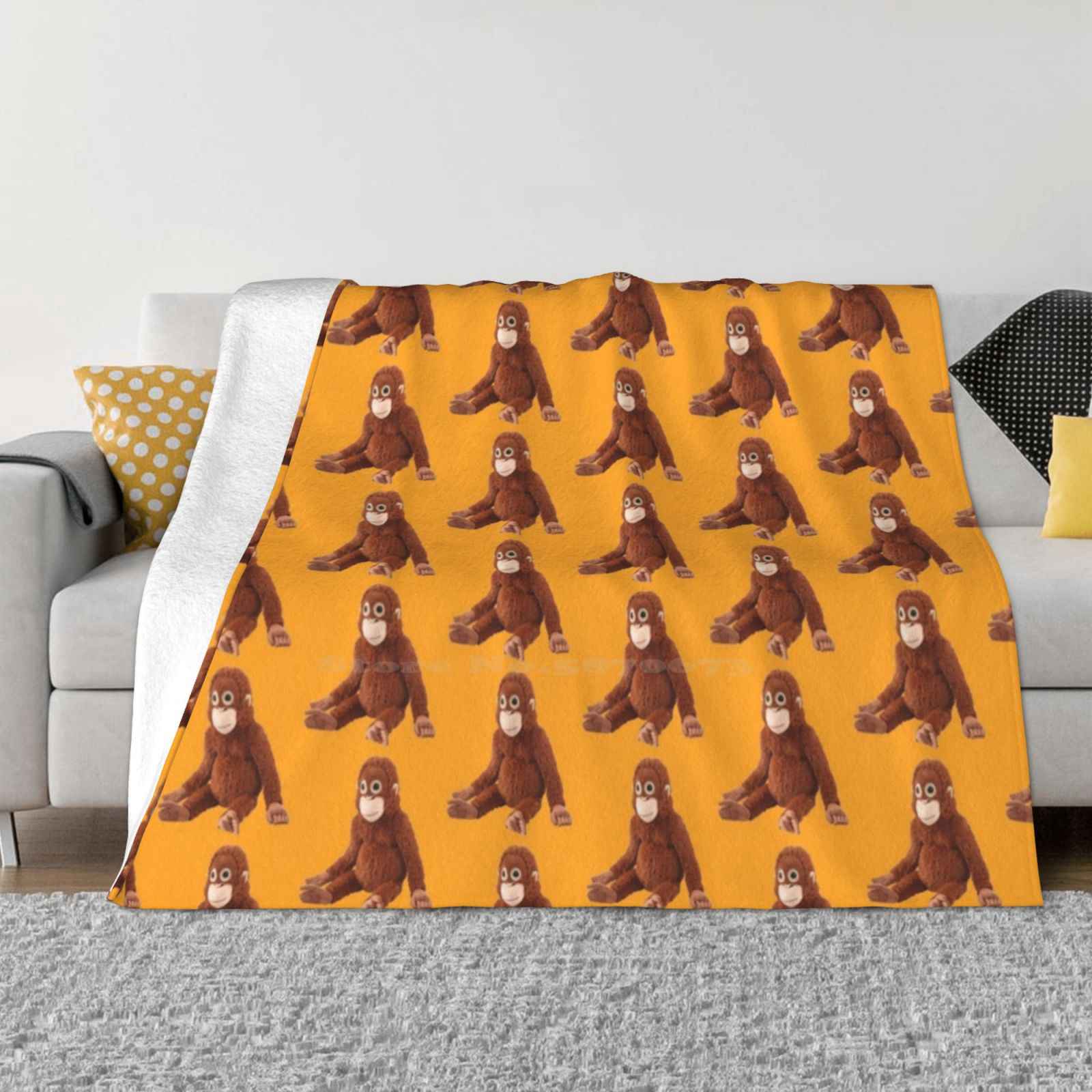Djungelskog Orangutan , What A Nice Young Man Super Warm Soft Blankets On Sofa/Bed/Travel Djungelskog Orangutan Monkey Gorilla 30x40in