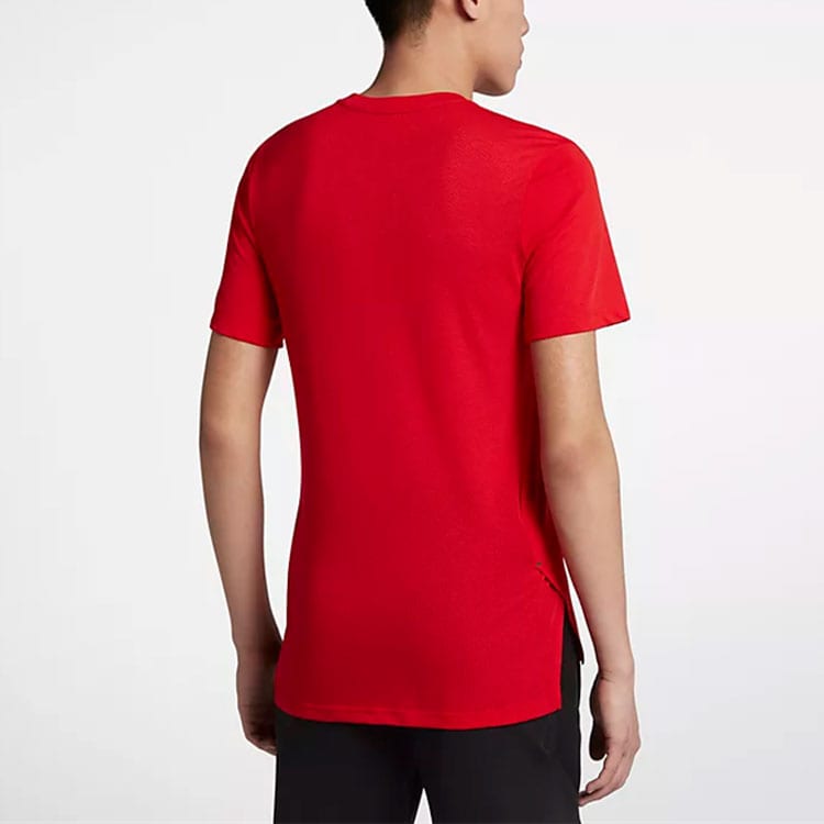 Nike T Shirts Men's Red Crew Neck Moderate Straight Fit 891685-657