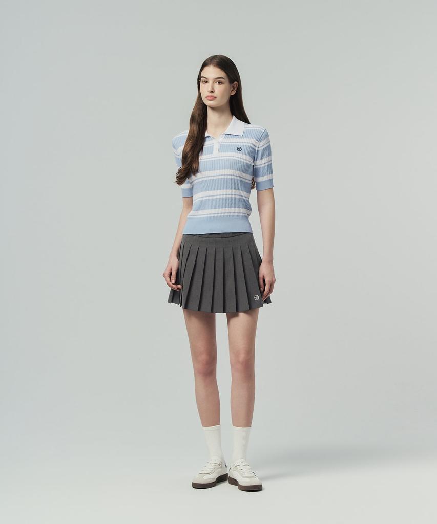 SERGIO TACCHINI W Fresca Knit Cable Short Sleeve Polo