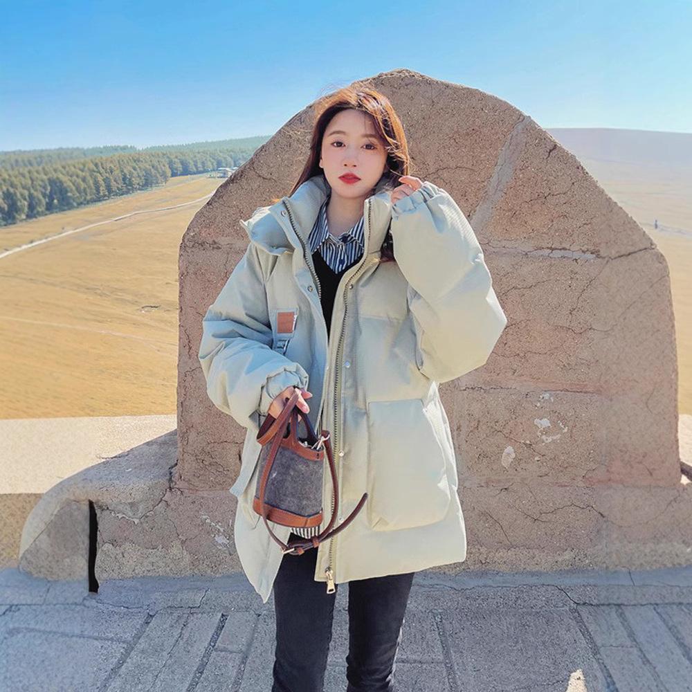 Down cotton-padded clothes women's winter new tooling thickened jacket vze bread clothes cotton-padded jacket tide