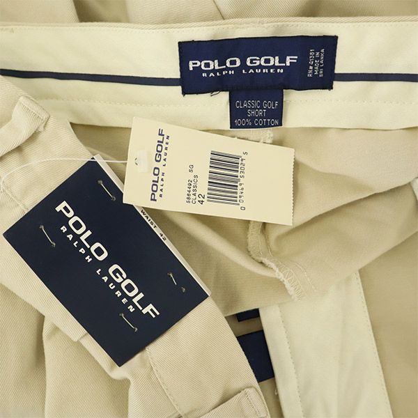 POLO GOLF Logo Patch Golf Tack Chino Shorts W42 Beige Biggs Men's Used