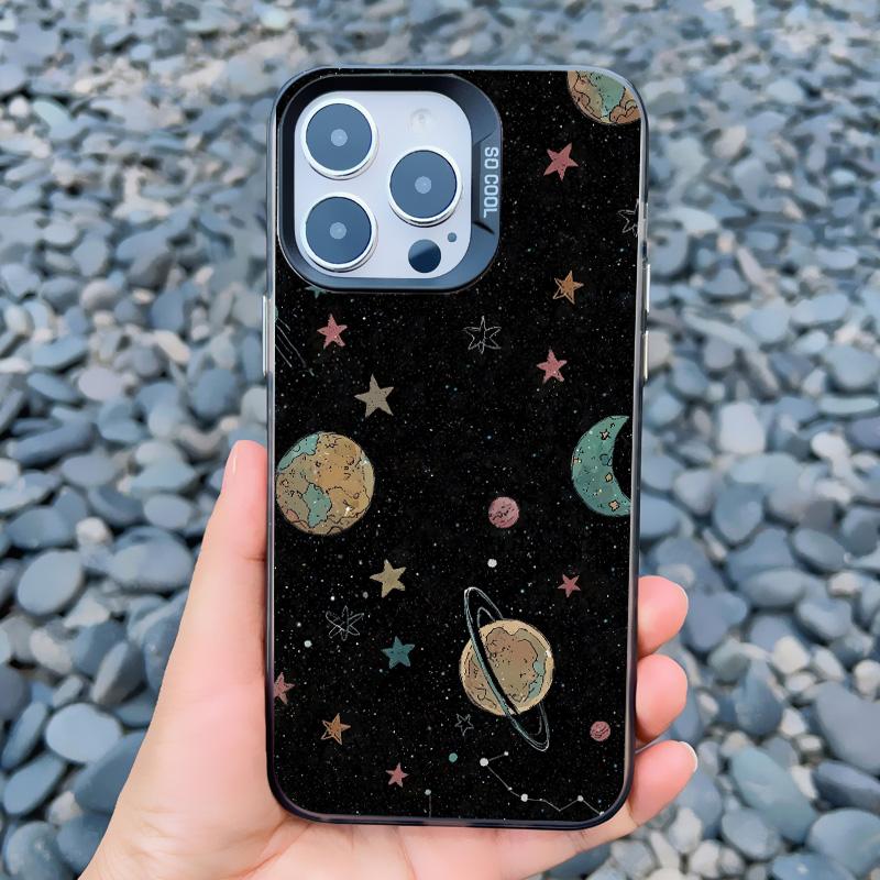 Universe Planet Starry Sky Sun Laser Phone Case For iPhone 13 Mini 12 11 Pro Max 15 16 14 Pro Max Plus Shockproof Phone Covers