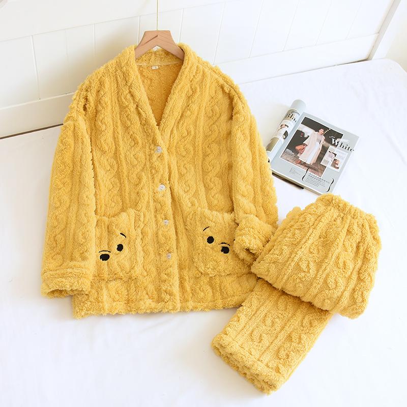 

Новая фланелевая осенне-зимняя парная пижама с длинными рукавами, утепленный мужской и женский домашний костюм-двойка XL