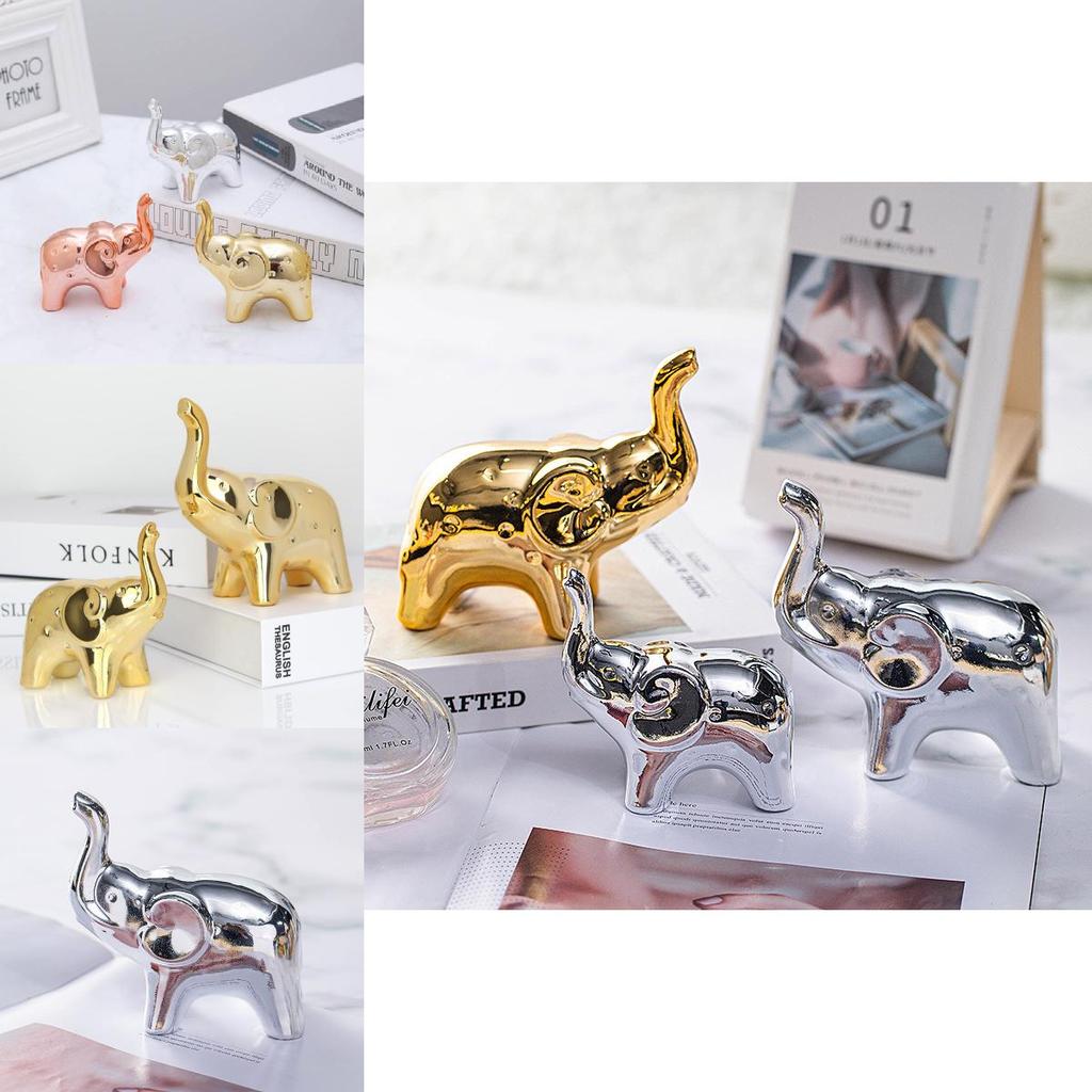 Elegant Ceramic Elephant Figurine As A Decorative Accent For Home And Office Spaces