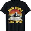 More Hiking Less Typing Keyboard Hiker Jokes Retro Hiking T-Shirt  Vintage T Shirt  Men Clothing  T Shirt Homme
