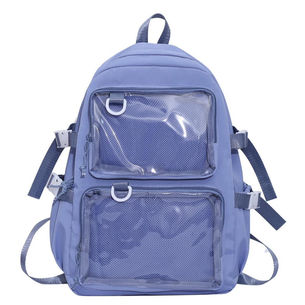 Schoolbag Japanese Ins Transparent Badge Pain Bag Backpack Women's Second Dimensional Comic-Con JK School Bag Student Girl Backpack