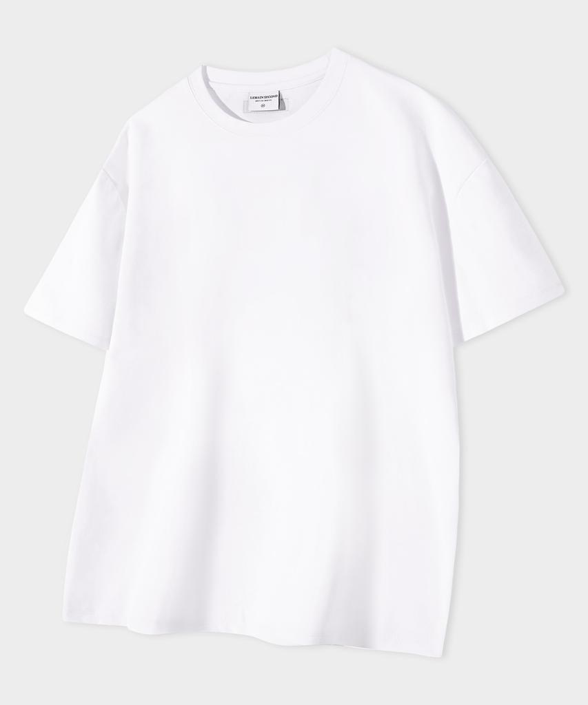 LEMAIN SECOND Semi Crew Neck Muscle Fit Plain Short Sleeve T-Shirt [Ivory]
