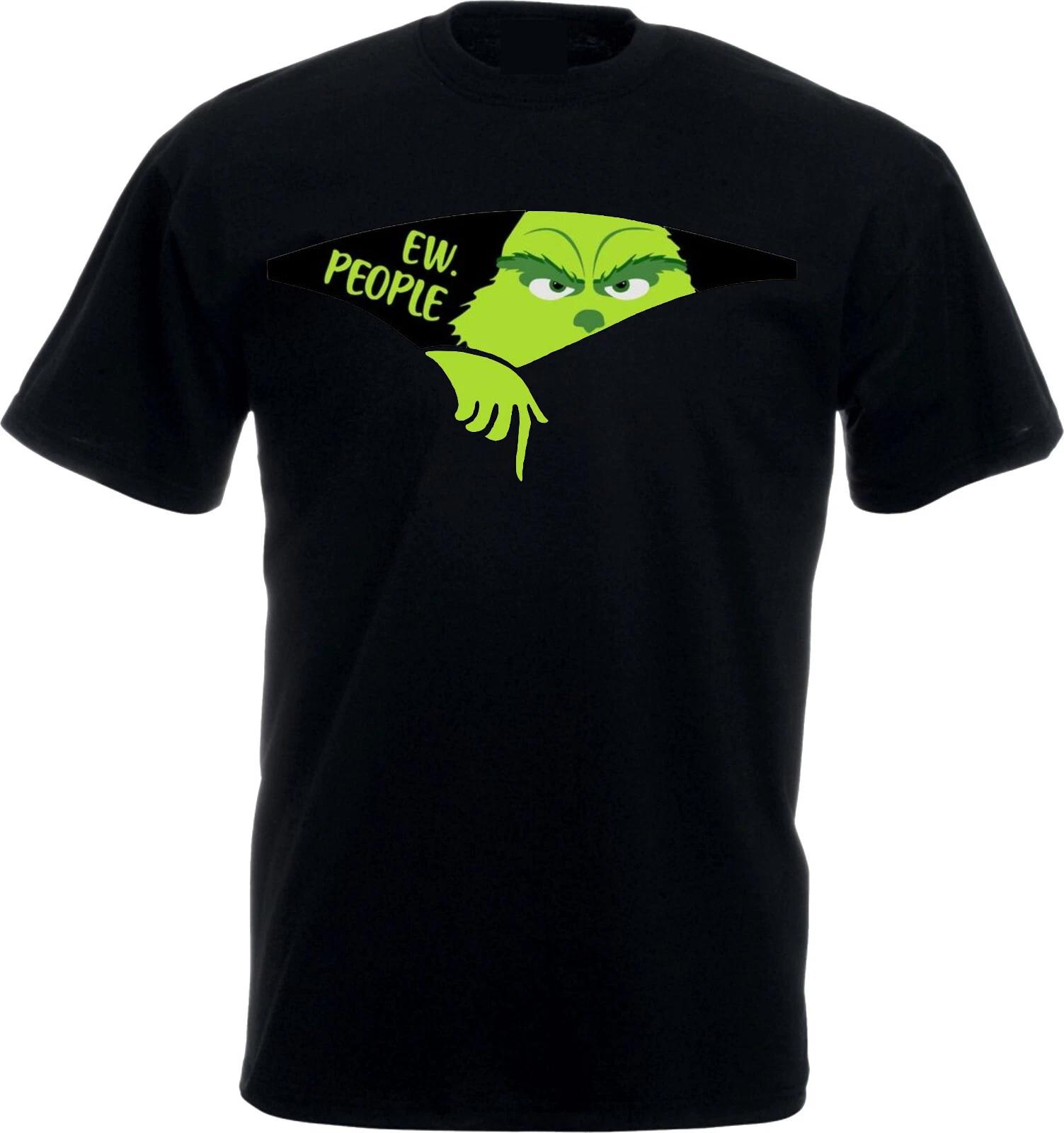Grinch 100% Cotton T-shirt Mens Tees Top, Ew People Grinchmas Shirt, Gift for Grinch Lovers,Unisex Tee Top L