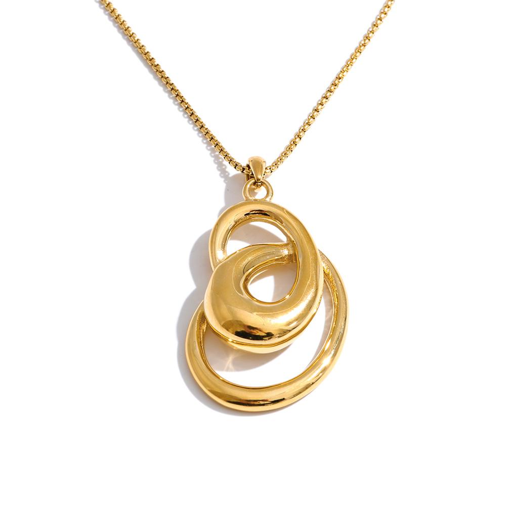 

Yhpup New Stainless Steel Necklace Pendant Geometry Stylish Unique Attractive Women Collar Jewelry Water Resistant