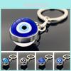 Beautiful Turkish Evil Eye Keychain Accessory With Double-sided Crystal Glass Pendant