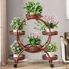 Floor Standing Mobile Plant Rack with Wheels Epipremnum Pot Stand Iron Multi-Layer Balcony Flower Shelf Storage Organizer