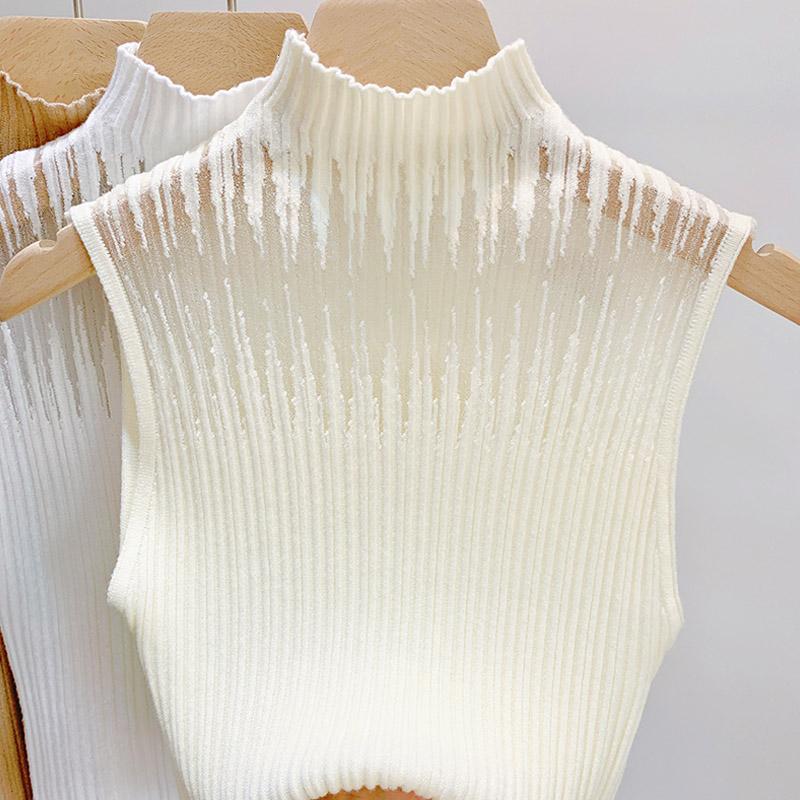 Tank Tops Women 2025 Summer Sleeveless O-Neck Black Slim Knitted Tank Tops Camis Women Tops JJ325