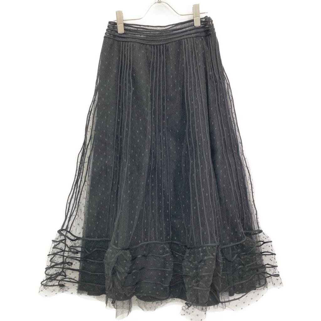 RED VALENTINO VR0RA01N5SU Black Lace Tulle Skirt skirt 40 blackUsed