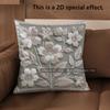 2D Floral Embroidered Pattern Decorative Throw Pillows Pattern Cushion Cover Suitable For Sofa Bedroom Car Pillow Cover