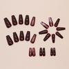 24Pcs French Press On Nail with Floral and Stripes Designs Full Cover Artificial Nail Stick On Nail for Women and Girls