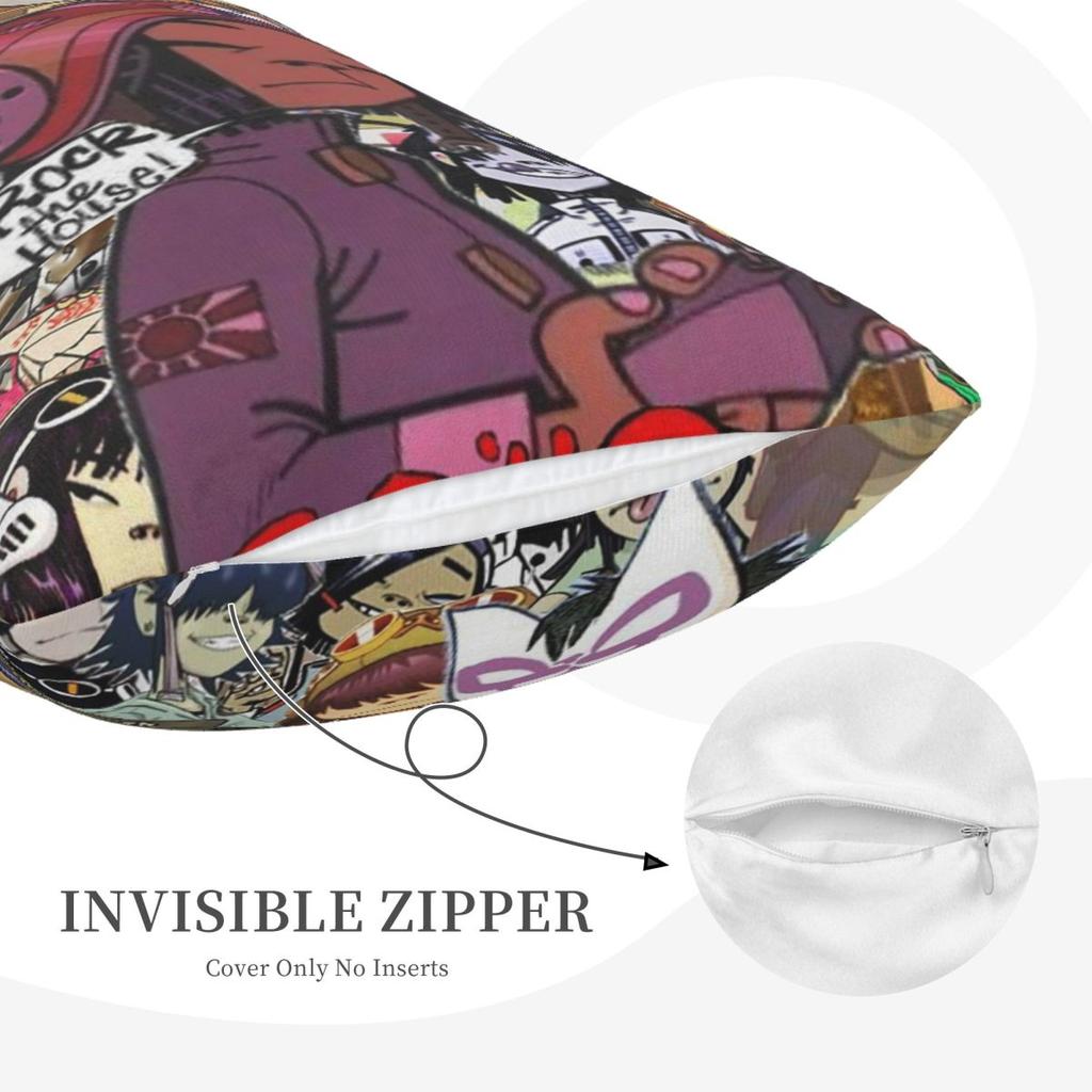 Music Band Gorillaz Rectangle Pillowcase Cushion Cover Decorative Bedroom Bed Home Comfort Throw Pillow