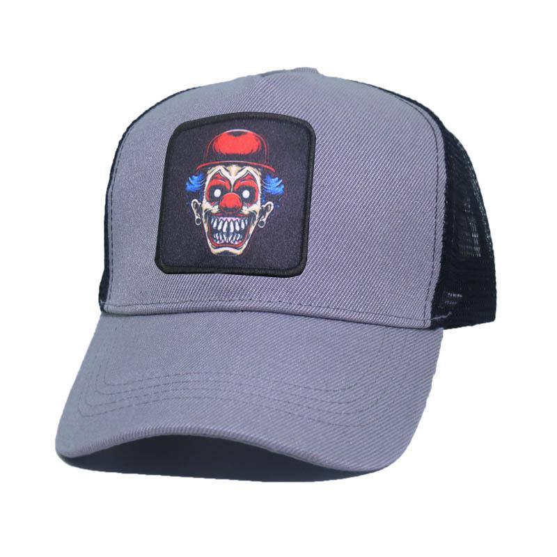 Trendy Fashionableable Clown Embroidery Stitched Baseball Cap For Men And Women, Backless Hip-Hop Hat, Summer Breathable Mesh Sun Gorras Unisex Str