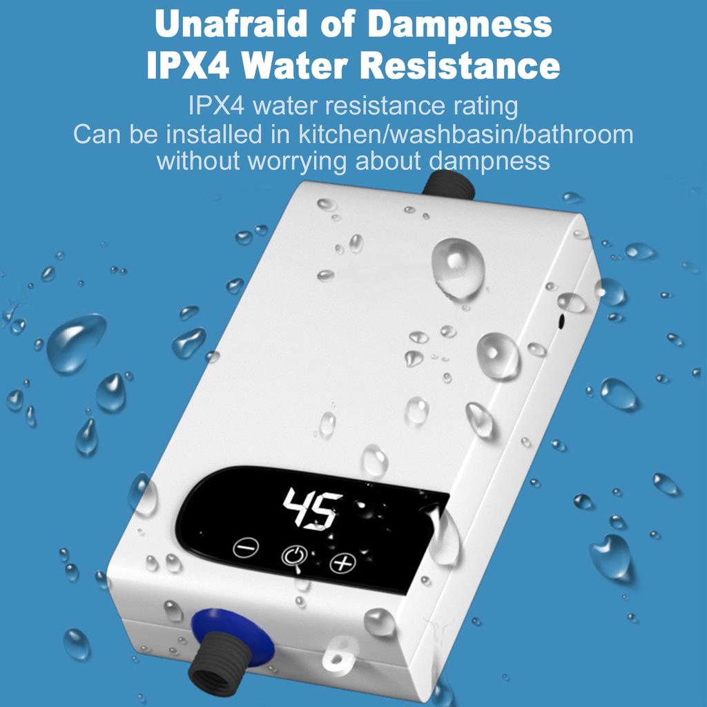 Tankless Water Heater, 3500W Electric Water Heater with LED Touchscreen and Shower Kit, Compact Digital Temperature