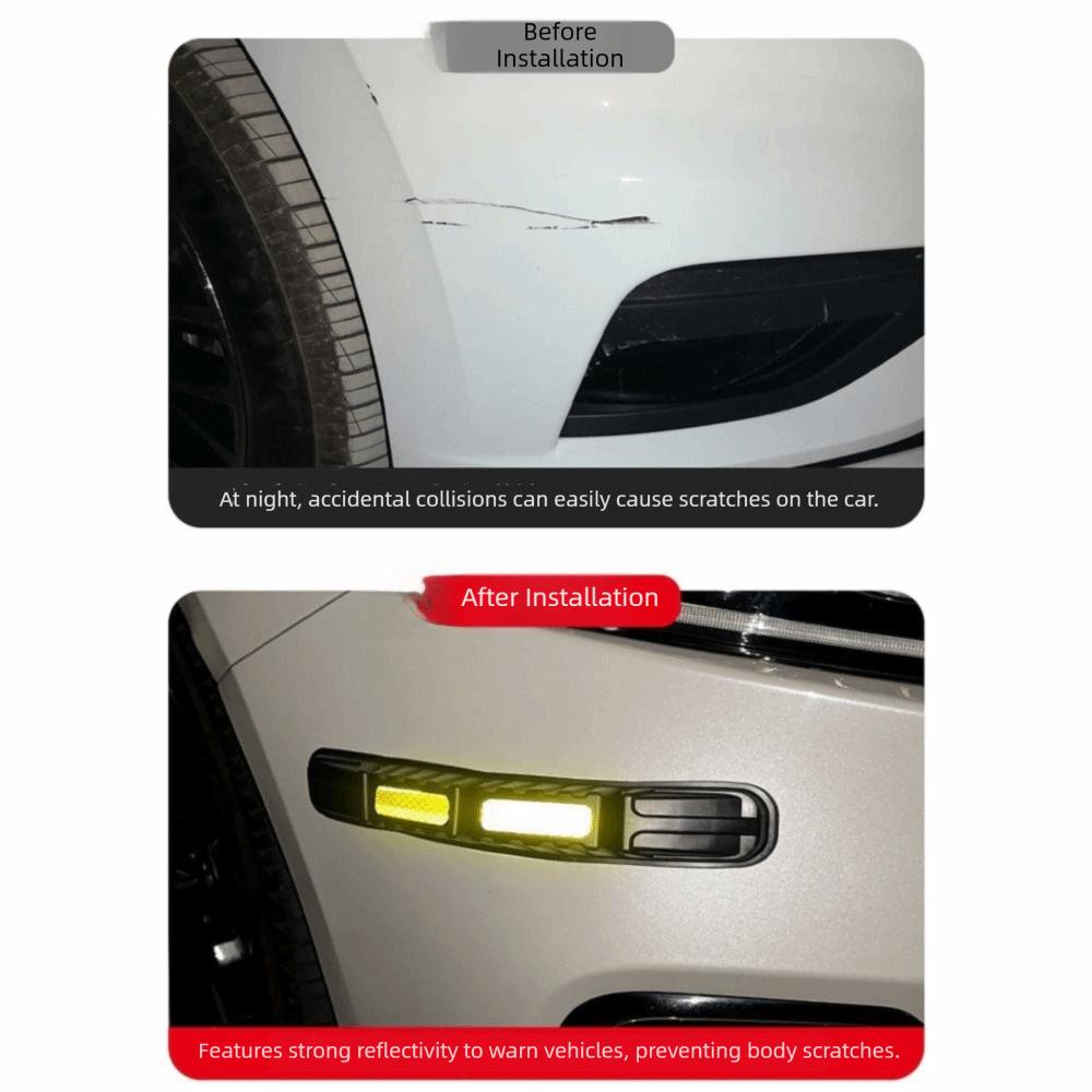 2Pcs Reflective Bumper Guard Strips TPU Material Body Anti-Scratch Stickers Car Body Protection