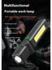 Multifunctional USB Rechargeable Flashlight with Magnet Powerful COB LED Work Light Waterproof Torch