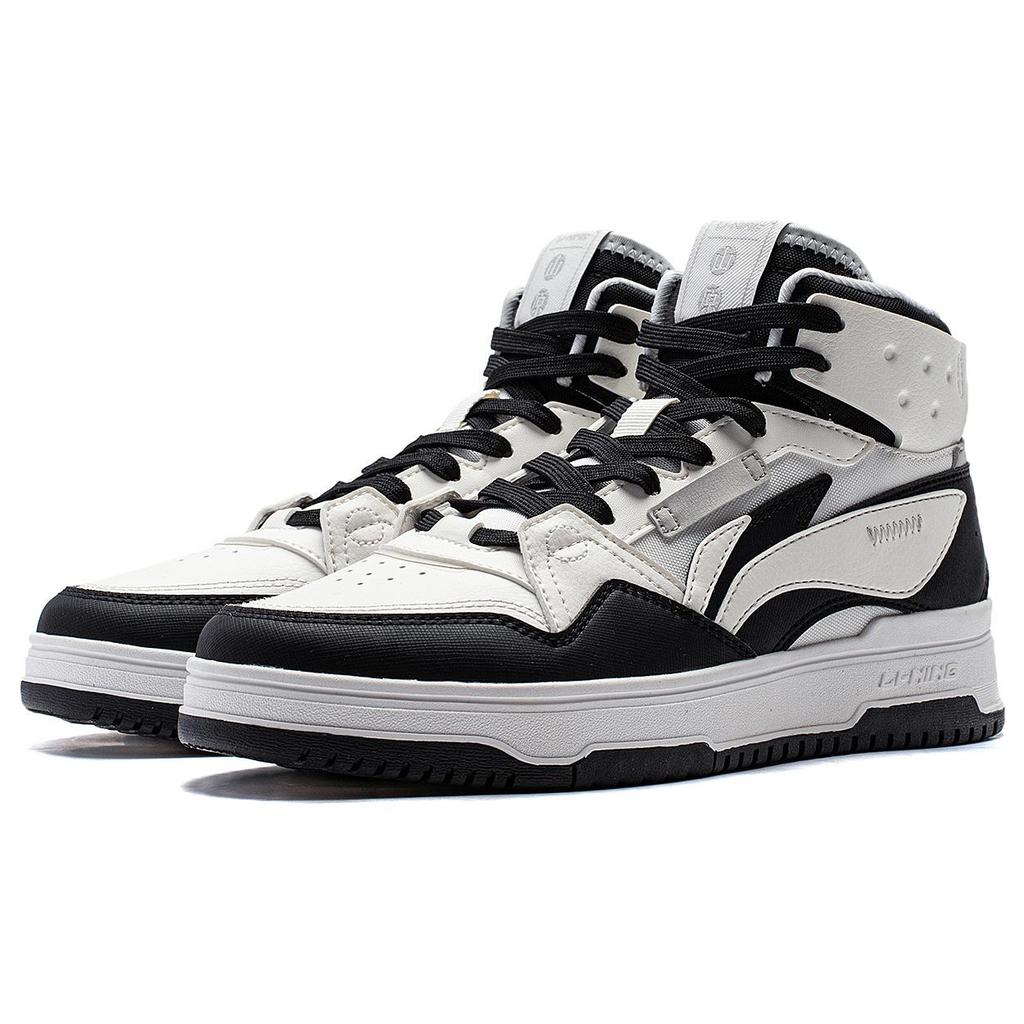 Li Ning Mountain Origin 2.0 Rutschfest Abriebfest High-Top Skateboard-Schuhe Damen Schwarz Weiß AGCT346-1