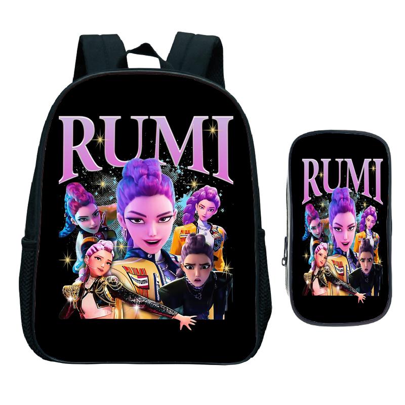 Detský KPop Demon Hunters Predškolský batoh 2-dielna súprava s peračníkom Deti Huntrix Dievča Batoľa Zoey Rumi Mira Saja Chlapci Ruksak