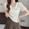 Navava Women Lovely Pearl PoinT ShorT Sleeve Collar T shirT nT2507