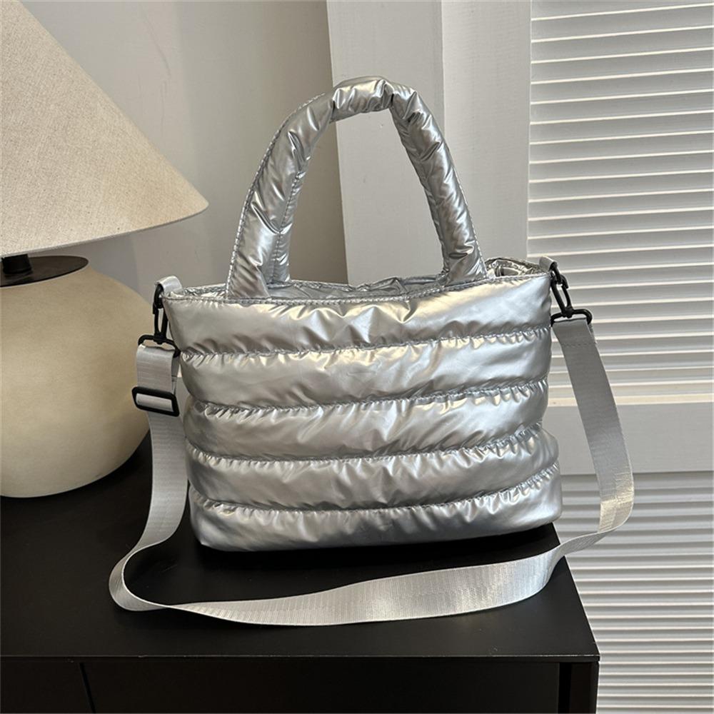 Travel Crossbody Handbag Lightweight Quilted Puffy Handbag Down Cott Padded Shoulder Bag Puffer Tote Bag Women's Handbags
