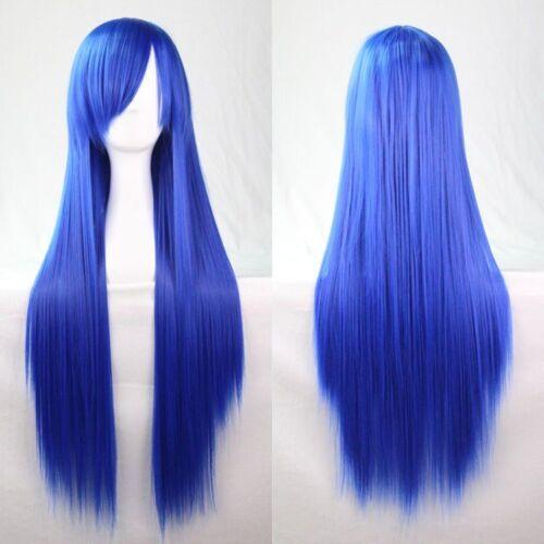 Women 80cm Long Straight Wigs Fashion Cosplay Costume Anime Hair Party Full Wigs