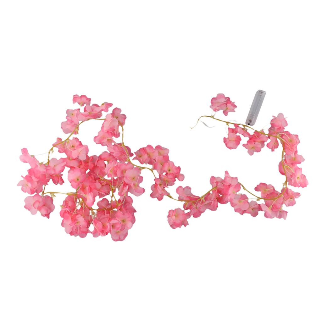 Light Red Color Artificial Flower Garland 20LED String Light Battery Powered Easy To Use Flexible And Versatile
