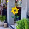 Sunflower Standing Wind Sculpture with Stake Simple Assembly Versatile Sturdy Rotatable for Patio Pathway Windmill Height 116cm