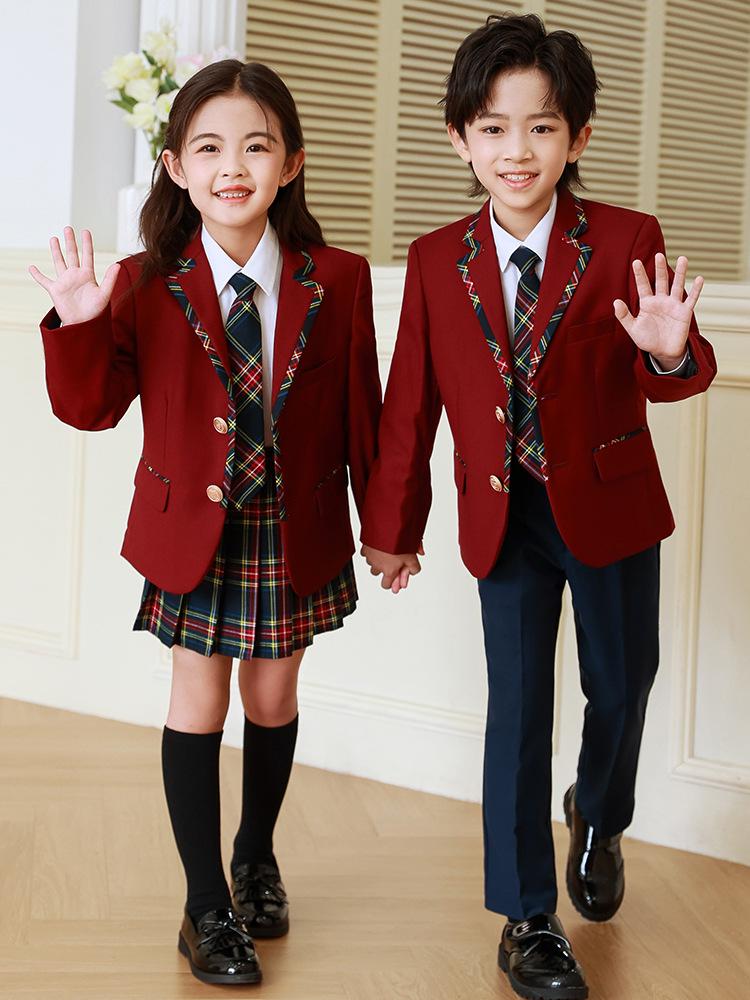 Children's British Academy Style School Uniform Set for All Seasons - Elementary & Kindergarten